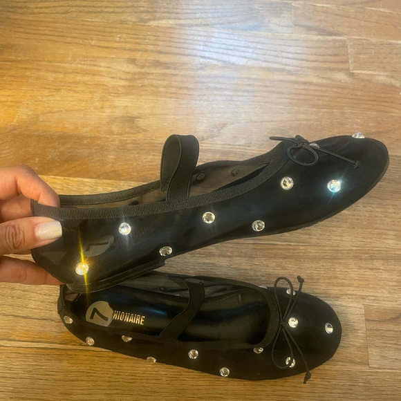 Chic Black Mesh Rhinestone Flats - Picture 2 of 3